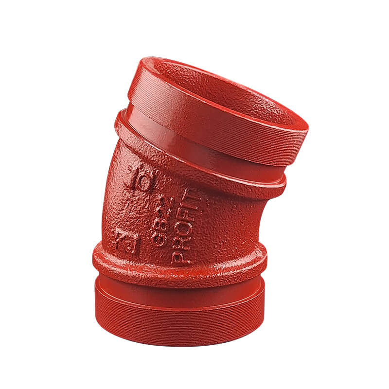 Grooved elbow 22,50° red Profit by Piping Logistics GB22R grooved elbows