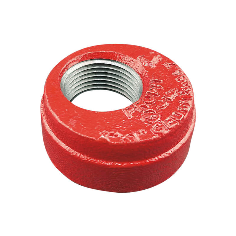 Grooved end cap with eccentric hole, red, threaded BSPT Profit by Piping Logistics GEDR