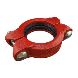 Heavy angle-pad rigid coupling red Profit by Piping Logistics GKSHR grooved couplings