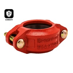 Raccord rigide angle-pad rouge Profit by Piping Logistics GKAGR raccords rainurés résistance aux UV corrosif